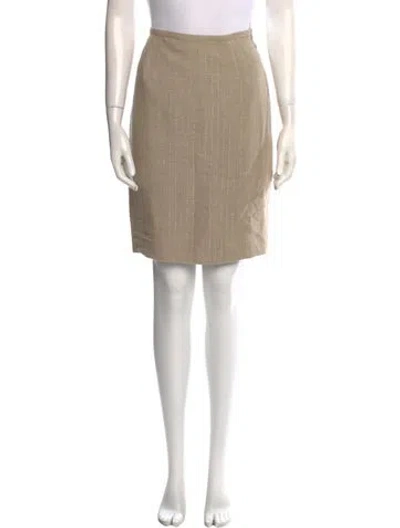 Pre-owned Neiman Marcus Linen Knee-length Skirt In Neutral