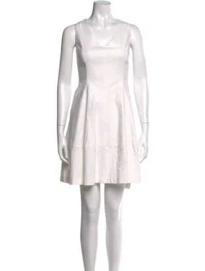 Pre-owned Neiman Marcus Linen Mini Dress In Neutral