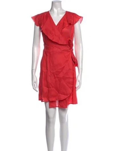 Pre-owned Neiman Marcus Linen Mini Dress In Pink