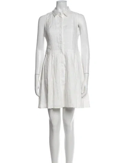 Pre-owned Neiman Marcus Linen Mini Dress In White