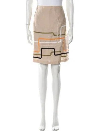 Pre-owned Neiman Marcus Linen Mini Skirt In Neutral