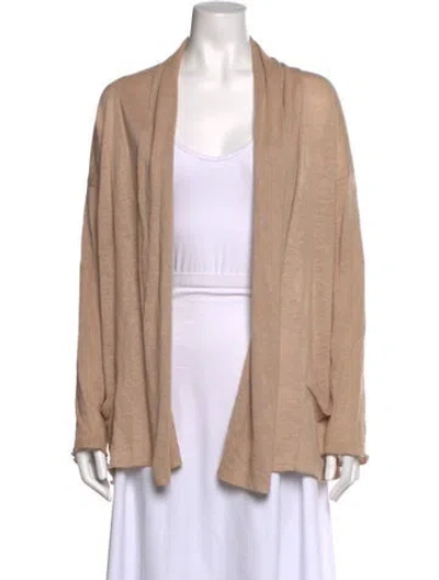 Pre-owned Neiman Marcus Linen Open Front Sweater In Neutral