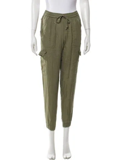 Pre-owned Neiman Marcus Linen Skinny Leg Pants In Green