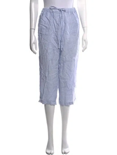 Pre-owned Neiman Marcus Linen Straight Leg Pants In Blue