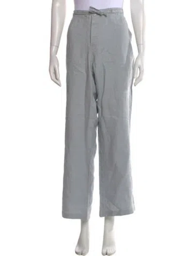 Pre-owned Neiman Marcus Linen Wide Leg Pants In Gray