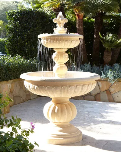 Neiman Marcus Lionhead Stonecast Fountain