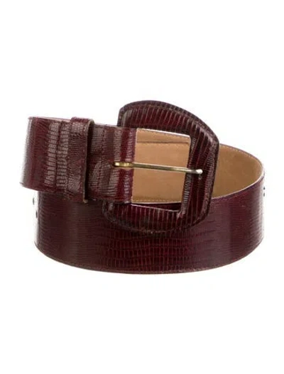 Pre-owned Neiman Marcus Lizard Belt In Red