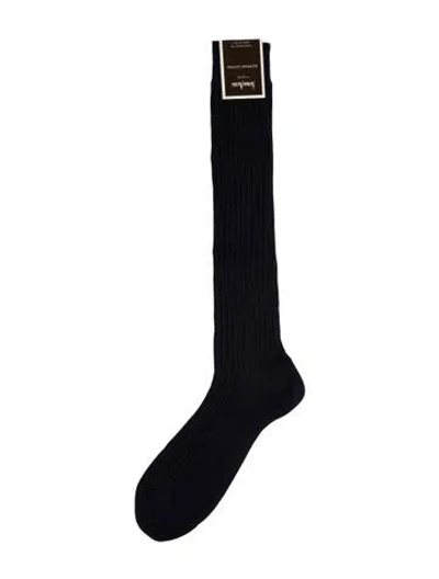 Pre-owned Neiman Marcus Long Formal Socks In Blue