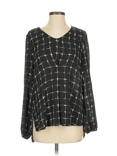 Pre-owned Neiman Marcus Long Sleeve Blouse In Black