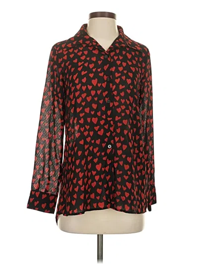 Pre-owned Neiman Marcus Long Sleeve Blouse In Black