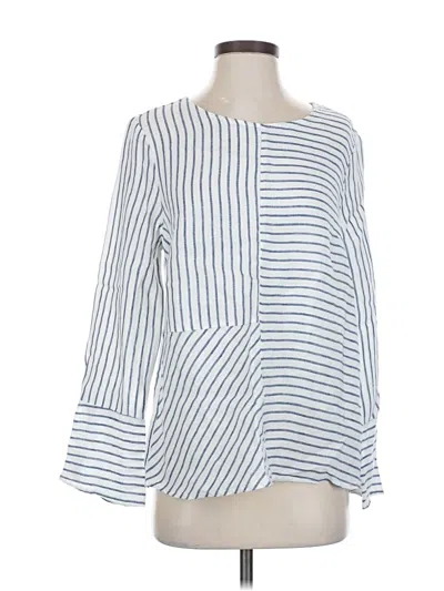 Pre-owned Neiman Marcus Long Sleeve Blouse In Blue