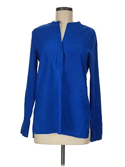 Pre-owned Neiman Marcus Long Sleeve Blouse In Blue