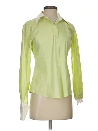 Pre-owned Neiman Marcus Long Sleeve Blouse In Green
