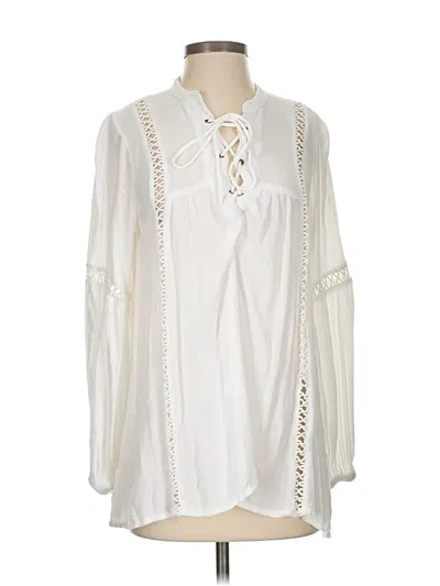 Pre-owned Neiman Marcus Long Sleeve Blouse In Ivory