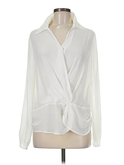 Pre-owned Neiman Marcus Long Sleeve Blouse In Ivory