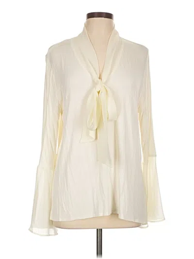 Pre-owned Neiman Marcus Long Sleeve Blouse In Ivory