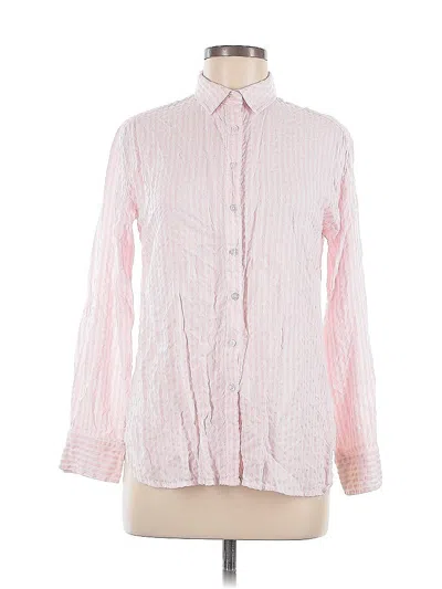 Pre-owned Neiman Marcus Long Sleeve Blouse In Pink