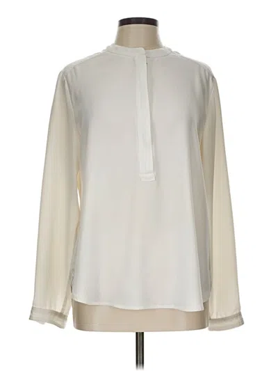 Pre-owned Neiman Marcus Long Sleeve Blouse In White