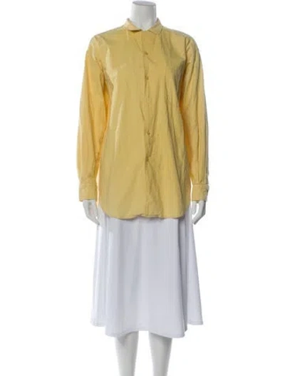 Pre-owned Neiman Marcus Long Sleeve Button-up Top In Neutral