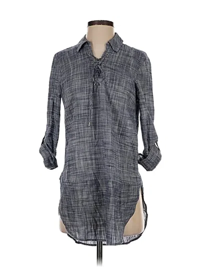 Pre-owned Neiman Marcus Long Sleeve Polo Shirt In Gray