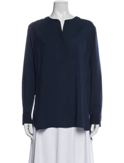 Pre-owned Neiman Marcus Long Sleeve Top In Blue