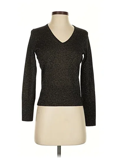 Pre-owned Neiman Marcus Long Sleeve Top Brown V Neck Tops