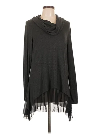 Pre-owned Neiman Marcus Long Sleeve Top Gray Cowl Neck Tops