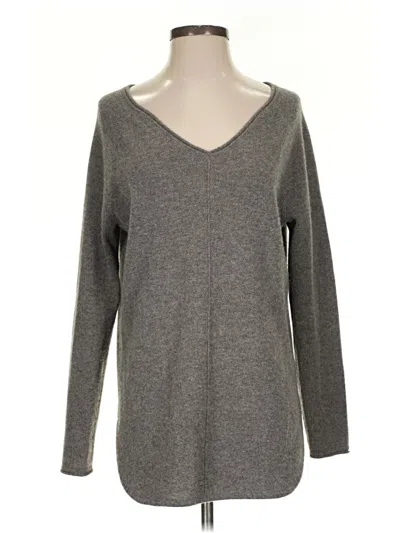 Pre-owned Neiman Marcus Long Sleeve Top Gray V-neck Tops