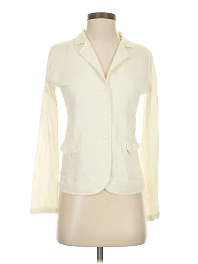 Pre-owned Neiman Marcus Long Sleeve Top Ivory Square Neckline Tops In White