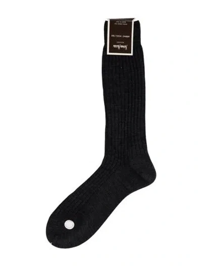 Pre-owned Neiman Marcus Long Socks In Gray