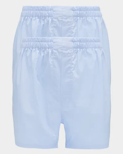 Neiman Marcus Men's 2-pack Cotton Boxers In Blue