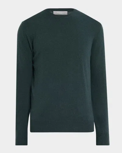 Neiman Marcus Men & Apos;s Cashmere Crewneck Sweater In Black Fore