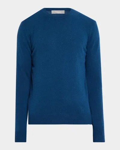 Neiman Marcus Men & Apos;s Cashmere Crewneck Sweater In Denim