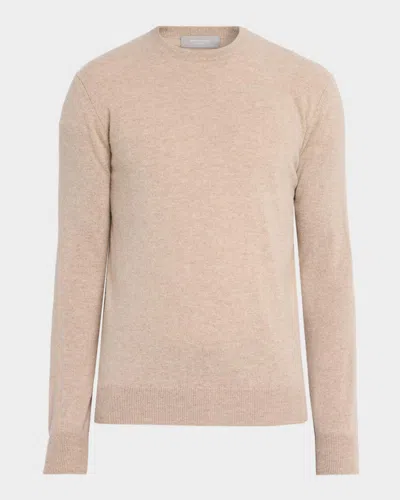 Neiman Marcus Men & Apos;s Cashmere Crewneck Sweater In Hessian