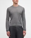 NEIMAN MARCUS MEN'S CASHMERE AND SILK CREWNECK SWEATER