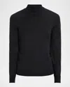 Neiman Marcus Men's Cashmere And Silk Mock Neck Sweater In Gray