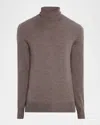 Neiman Marcus Men's Cashmere And Silk Turtleneck Sweater In Brown