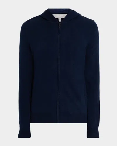 Neiman Marcus Men's Cashmere Full-zip Hoodie In Blue