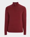 Neiman Marcus Men's Cashmere Quarter-zip Sweater In Animal Print