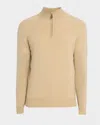 Neiman Marcus Men's Cashmere Quarter-zip Sweater In Animal Print