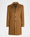 Neiman Marcus Men's Cashmere Single-breasted Overcoat In Brown