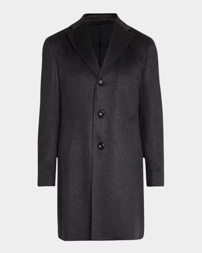 Neiman Marcus Men's Cashmere Topcoat In Medium Grey