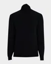 Neiman Marcus Men's Cashmere Turtleneck Sweater In Black