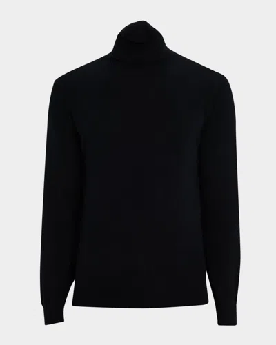 Neiman Marcus Men's Cashmere Turtleneck Sweater In Black