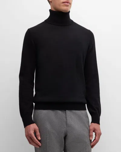 Neiman Marcus Men's Cashmere Turtleneck Sweater In Black