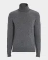 Neiman Marcus Men's Cashmere Turtleneck Sweater In Gray
