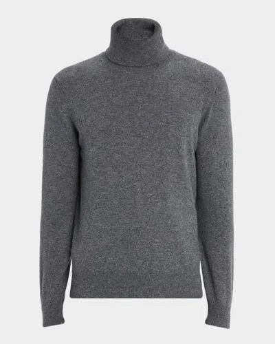 Neiman Marcus Men's Cashmere Turtleneck Sweater In Gray