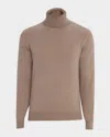 Neiman Marcus Men's Cashmere Turtleneck Sweater In Neutral