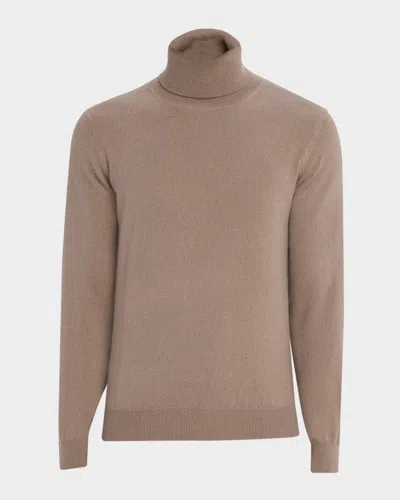 Neiman Marcus Men's Cashmere Turtleneck Sweater In Neutral
