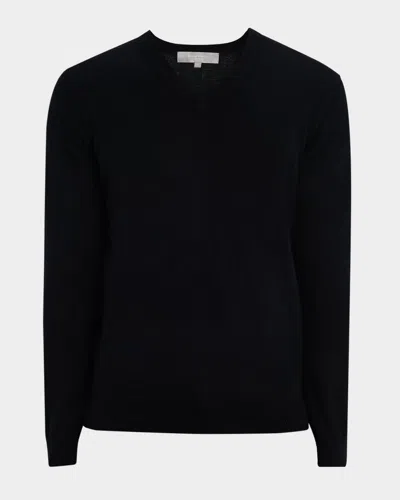 Neiman Marcus Men's Cashmere V-neck Sweater In Black